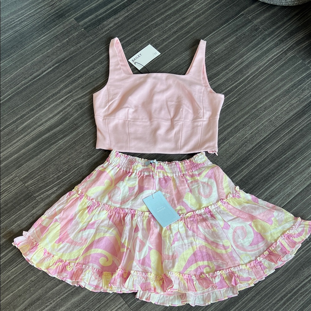 Bailey 44 Light Pink Top and Hill House Skirt